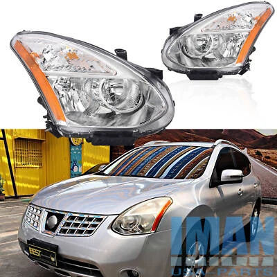 Conjunto de faros esquineros cromados ámbar para Nissan Rogue 2008-2013 Foto 1 de 4