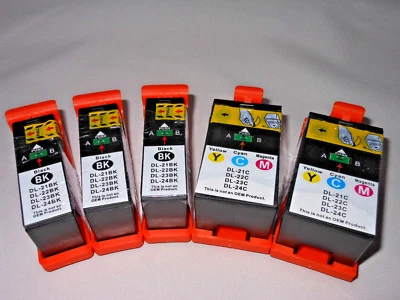 5PK Series 21 22 23 24 Black CMY Ink Cartridge for Dell P713W V313W V515W V715W - Image 1 of 2