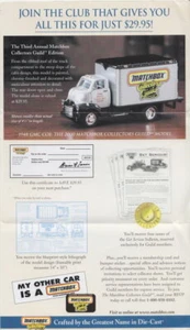 Matchbox Models of Yesteryear/Collectibles "Collectors Guild" Faltblatt USA - Bild 1 von 2