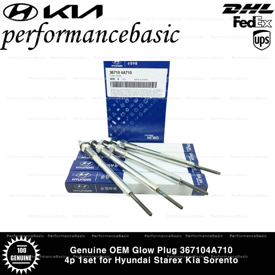 Genuine OEM Glow Plug 367104A710 4p 1set for Hyundai Starex Kia Sorento  - Image 1 of 1