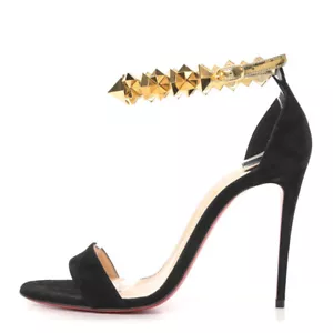 Christian Louboutin NIB Planetava 100 Spikes Ankle Strap Heels Sandals 40 NEW - Picture 1 of 8
