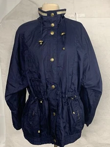 Out Brook Women's Large Navy Long Sleeve Drawstring Waist Windbreaker Jacket - Picture 1 of 8