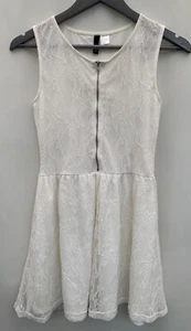 Lace covered dress H&M size S uk 8 ivory sleeveless polyamide womens - Picture 1 of 6