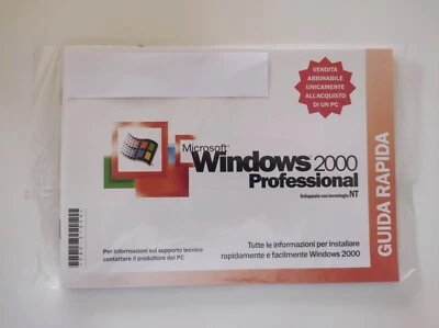 Microsoft Windows 2000 Professional ITA SP2Guida+Cd-rom Sigillato NO Procuct Key - Imagen 1 de 2