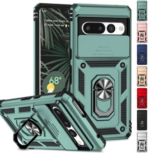 Funda de teléfono con soporte de anillo de protección de lente de cámara deslizante para Google Pixel 7 7/6 Pro 6 - Imagen 1 de 32
