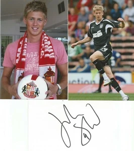 SUNDERLAND/IPSWICH: TARJETA BLANCA FIRMADA POR JONATHAN STEAD 3x5 + 2 fotos sin firmar + certificado de autenticidad - Imagen 1 de 1