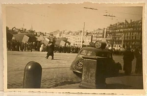 Postal con foto real RPPC Marsella FRANCIA El pie de La Canebien Febrero 1945 - Imagen 1 de 2
