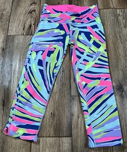 Lilly Pulitzer S Luxletic Cropped Weekender Leggings Indigo Sea Dreamin - Picture 1 of 3