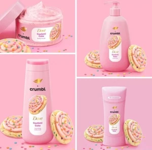 Dove X Crumbl Confetti Cake Body Scrub & Wash, Hand Soap & Deodorant - 4 Pc. Set - Picture 1 of 3