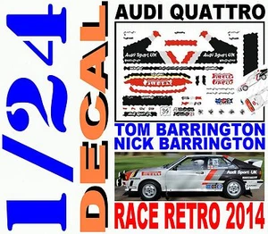 DECAL KIT 1/24 AUDI QUATTRO TOM BARRINGTON RACE RETRO 2014 (07) - Imagen 1 de 1