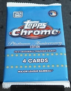 (1) 2021 Topps Chrome Platinum Anniversary Edition Retail Pack - Factory Sealed - Picture 1 of 3