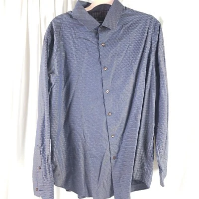 Camisa de vestir Hart Schaffner Marx para hombre XL azul algodón manga larga abotonada Foto 1 de 4