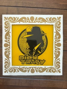 Dick Tracy Movie Carnival Game Prize Glass Picture Vintage 80's Cardboard Frame - Picture 1 of 13