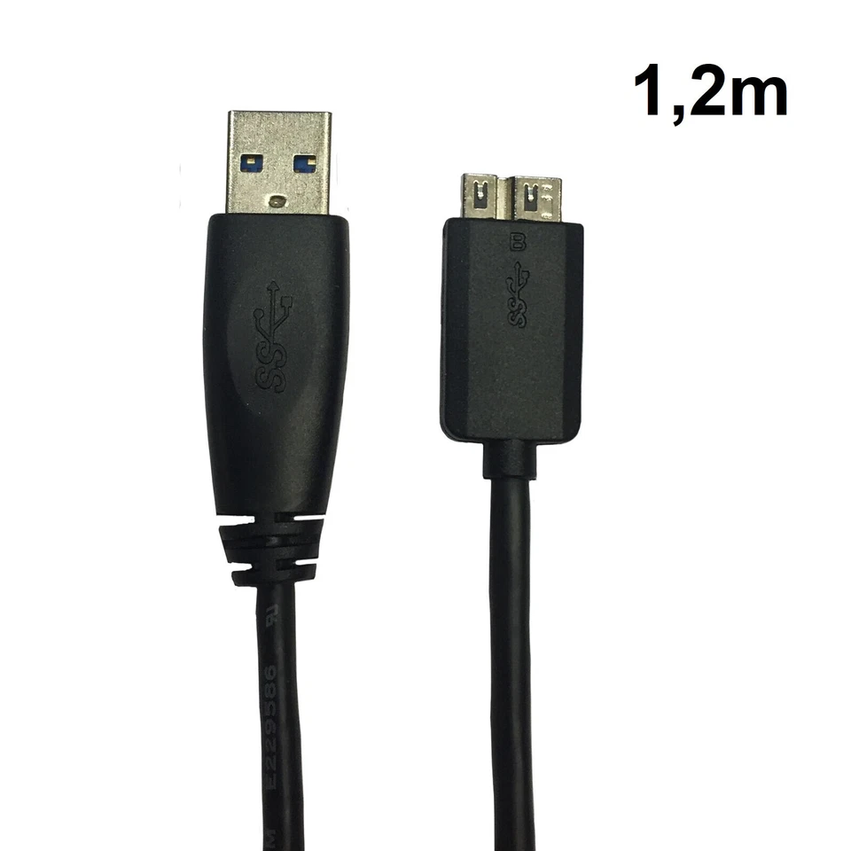 10 Stück USB Kabel Datenkabel f. Seagate HDD externe Festplatte mit USB 3.0 1,2m - Bild 1 von 1