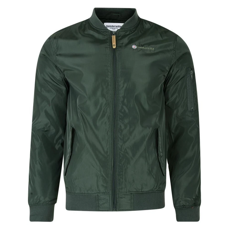 Lambretta Classic Lightweight MA1 Bomber Jacket Khaki Green SS1781 Small & 4XL - Image 1 of 1