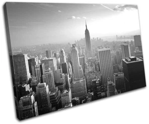 New York NYC Skyline City SINGLE CANVAS WALL ART Picture Print - Picture 1 of 1