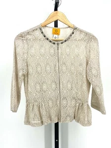 Ruby Rd Size 6 Lace Full Zip Cardigan Jacket Blazer EUC (S1701) - Picture 1 of 6