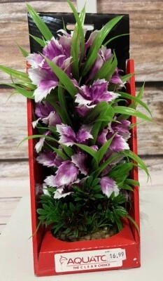 Aquatop vibrante jardim planta violeta 10” plástico decoração aquário novo - Imagem 1 de 4