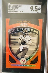 2021 Panini Certified Tom Brady Gold Team Mirror Orange #’ed 37/149 SGC 9.5 🔥🔥 - Picture 1 of 2