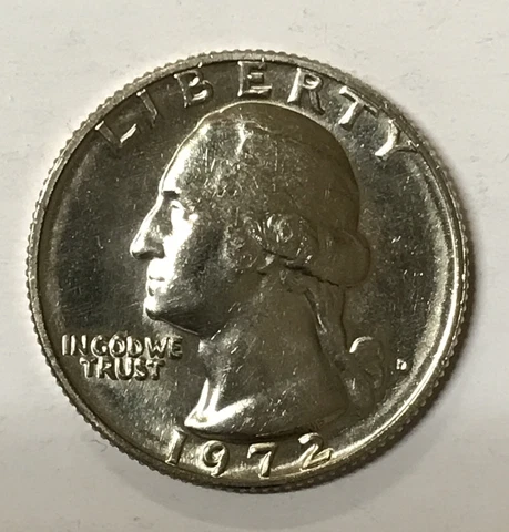 1972-D UNCIRCULATED BU WASHINGTON QUARTER Cover