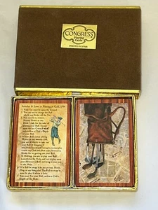 Vintage Congress Double 2 Deck Playing Cards Cel-U-Tone Finish Golf Theme,Spain - Picture 1 of 6