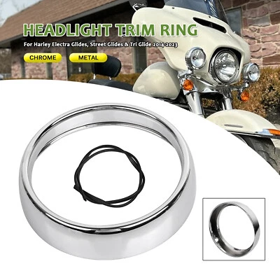 7" Headlight Headlamp Trim Ring Bezel For Harley Street Tri Glide FLHTCUTG FLHX - Image 1 of 4
