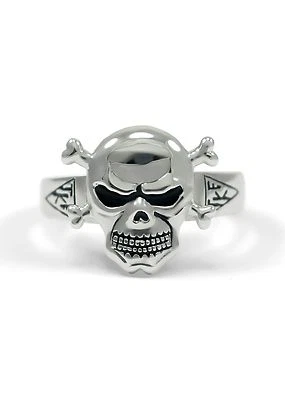 Tau Kappa Epsilon sterling silver men's SKULL RING with TEKE house plate - Image 1 of 4