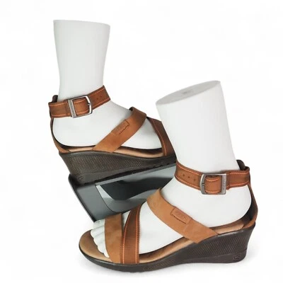 Sandalias Keen Skyline con tiras de cuña de cuero marrón/nailon para mujer 8 Foto 1 de 4