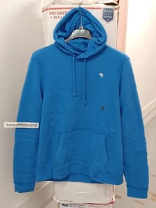 FELPA CON CAPPUCCIO CLASSICA ABERCROMBIE & FITCH ROCKY FALLS BLU UOMO TAGLIA XXL - Foto 1 di 8