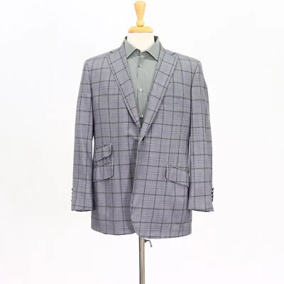 Tom James 42S Gray Sport Coat Blazer Jacket Check 2B Wool - Image 1 of 4