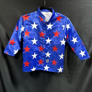 Jockey Tack Youth Jockey Silk Jacket Size Y- Medium Blue Red White Stars - Picture 1 of 7