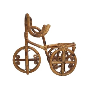 De Colección Bambú Ratán Triciclo Soporte para Plantas Soporte Bicicleta Bicicleta Exhibición Decorativo - Imagen 1 de 10