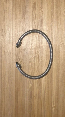 David Yurman Men’s Cable Cuff .925 Sterling Silver With Black Onyx 6 Mm 7” - Image 1 of 2