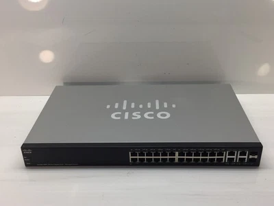 Conmutador de red inteligente administrado Cisco SG300-28PP 28 puertos Gigabit PoE+ Foto 1 de 4