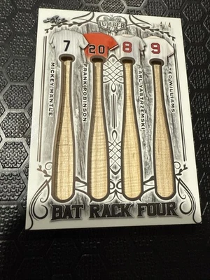 2021 Leaf Mickey Mantle Ted Williams Robinson Yastrazemski  BAT RACK 4 SSP 4/4 - Image 1 of 2