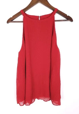 Top Loft Outlet Talla Mediana Rojo Texturizado Sin Mangas Halter Foto 1 de 4