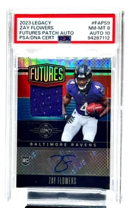 Zay Flowers Rookie Autograph PSA10 Patch 2023 Panini Legacy Patch Silver 174/249 - Picture 1 of 4