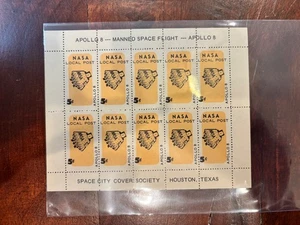 Apollo 8 Mini-Sheet SCCS Space City Cover Society MNH NLP NASA Local Post !! - Picture 1 of 1