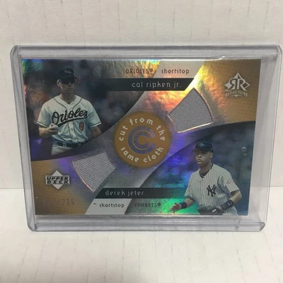 2005 Upper Deck Reflections Cut from the Same Cloth Derek Jeter Cal Ripken /225 - Image 1 of 4