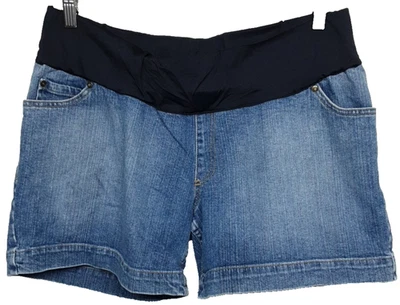 (Lg) Pantalones Cortos de Jean Azul Maternidad con Bolsillos Liz Lange Foto 1 de 4