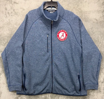 ZUSA Men's Alabama Crimson Tide Fleece Jacket 3XL Blue Cotton Blend Full Zip - Image 1 of 4