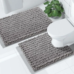 Bathroom Rugs Sets 2 Piece, Extra Soft Thick Chenille Bath Mat and U-Shaped T... - Picture 1 of 6