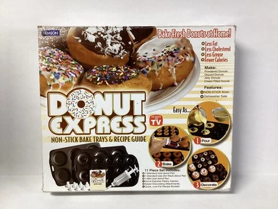 Donut Express Maker Non-Stick bake trays ~As Seen On TV~New-Open Damaged Box - Image 1 of 4