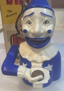Vintage Banthrico SAV-O The Clown Mechanical Bank & Original Box Blau Schön! - Bild 1 von 16