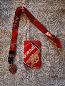 Arsenal Soccer Futbol Lanyard Keyring With Card Holder - Picture 1 of 2