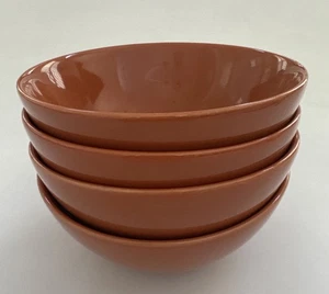 Set of 4 Ikea of Sweden Cereal Bowls 15199 Burnt Orange 6.25" Stoneware MCM FALL - Picture 1 of 10