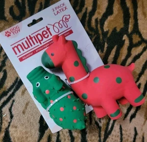 Multipet Dog Mini Latex Pig And Giraffe Toy Pack Holiday Christmas New Ea. - Picture 1 of 2
