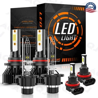 For Mitsubishi Montero Sport 2005-2010 LED HID Headlights Hi/Lo+Fog Light Bulbs Foto 1 de 4