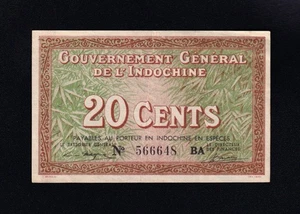 F.C. FRENC INDOCHINA FRANCESA , 20 CENTS 1939 , EBC- ( XF- ) , P.86d . - Picture 1 of 2