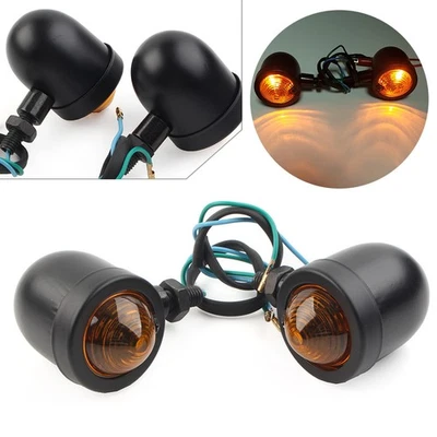 LED Motorcycle Turn Signal Indicator Light for Harley Cafe Racer Bobber Chopper - Image 1 of 4